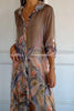 Lightweight and Comfortable Floral Print Shirt Maxi Dress
