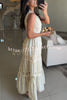 Eternal Grace Crochet Cutout Lace Trim A-line Maxi Dress