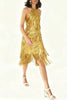 Sexy Sleeveless Halter Neck Tassel Sequin Mini Dress