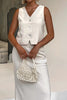 Wood Beaded Cutout Tote Bag