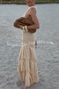 Miami Night Knit Hollow Out Layered Tassle Hem Stretch Maxi Dress