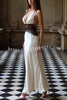 Seductive Details Satin Lace Waist Halter Tie-up Backless Maxi Dress