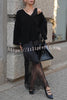 Luxury Winter Satin Lace Trim V-neck Sleeveless H-line Maxi Dress