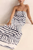Unique Print Sexy Tube Top Back Zipper Loose Maxi Dress