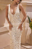 Three-dimensional Flower Sexy V-neck Slim Maxi Dress