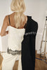 Versatile and Elegant Items Lace Petal Trim Cutout V-neck Slip Loose Tank
