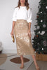 Shiny and Classy Sequin Scoop-back Slit Midi Dress