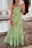 Leopard Print Sexy Halterneck Backless Lace-up Maxi Dress