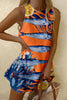 Lemon Sardines Print Sleeveless Resort Mini Dress