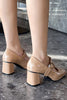 Square Toe Mary Jane Block Heel Retro High Heels
