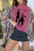 Unique Ethnic Print Batwing Sleeve Loose Top