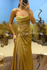 Essie Satin Rhinestone Patchwork Twist Waist Strapless Slit Maxi Dress