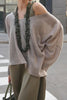 Warm Winter Knit Wide Neck Batwing Sleeve Loose Relaxed Sweater