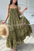 Pretty Lady Flower Decor A-line Layered Loose Maxi Dress