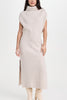 Solid Color Sleeveless Knitted Elegant Waist Midi Dress
