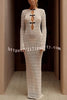 Sexy Backless Long-sleeved Knitted Slim-fit Maxi Dress
