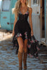 Bohemian Floral Print Suspender Irregular Midi Dress