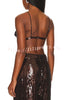 Excited for The Party Sequin Button Long Sleeve Lapel Blazer with Bralette