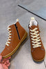 Fashionable Flat Lace-up Padded Martin Boots