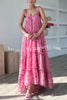 Pretty Lady Flower Decor A-line Layered Loose Maxi Dress
