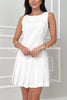 Follow Your Destiny Scoop Neck Sleeveless Pleated Mini Dress