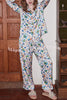 Blue Strawberry Print Home Long Sleeved Two-piece Set