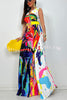 Mexican Tribal Style Unique Print Pocketed A-line Loose Maxi Dress