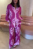 Elliot Unique Print Oversized Long Sleeve Shirt and Elastic Waist Pocket Pants Set