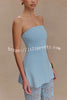 Anette Bandage Knit Strapless Stretch A-line Midi Top