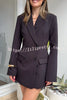 Pure and Beautiful Double-breasted Long Sleeve Lapel Blazer Mini Dress