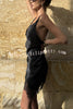 Sexy Lace Paneled V-neck Halter Back Mini Dress