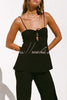 Vacation Day To Night Textured Lace-up Elastic Waist Backless Loose Jumpsuit