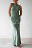 Solid Color Sexy Backless Lace-up Elegant Slim Maxi Dress