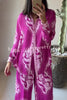 Elliot Unique Print Oversized Long Sleeve Shirt and Elastic Waist Pocket Pants Set