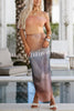 Summer Dream Mesh Ombre Off Shoulder Top and High Rise Stretch Maxi Skirt Set