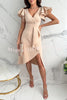 Perfect for Elegant Cascading Ruffle Design Formal Midi Dress