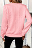 Solid Color Casual Long Sleeve Round Neck Zipper Sweatshirt