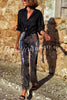 Pursue Shine Sequin High Rise Elastic Waist Flare Pants