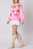Christmas Bow Sequin Loose Casual Long Sleeve Sweatshirt