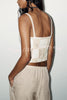 Angie Contrast Patchwork Crochet Appliqu¨¦ Strap Tank Top