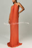 Coralie Pleated Metal Ring Halter Backless Loose Maxi Dress