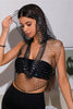 Fashion Fishnet Rhinestone Hooded Vest