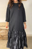 Fashionable Tie-dye Patchwork Round Neck Long Sleeve Pocket Loose Maxi Dress