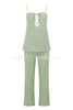 Vacation Day To Night Textured Lace-up Elastic Waist Backless Loose Jumpsuit