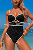 Fashion Contrast Color Hollow Stretch One-piece Swimsuit