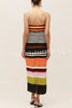 Beach Moment Linen Blend Unique Flower Color Block Slip Maxi Dress