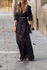 Black Lace Skirt and Blazer Set