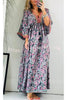 Beautiful Timeless Ethnic Paisley Print Drawstring Elastic Waist Kimono Maxi Dress