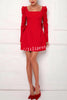 Gift for You Puff Shoulder Long Sleeve Back Bow Detail Mini Dress
