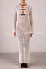 Sexy Backless Long-sleeved Knitted Slim-fit Maxi Dress